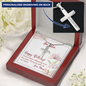 To My Daughter - Personalized Cross Necklace with Happy Birthday Message Card