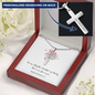 Personalized Cross Necklace with Bible Verse Card - Song of Solomon 4:7