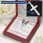 Personalized Cross Necklace with A Bible Verse Card - 2 Corinthians 5:17