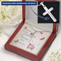 Personalized Cross Necklace with A Bible Verse Card - Psalms 139:14