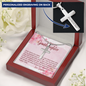 To My Granddaughter - Personalized Cross Necklace with Message Card