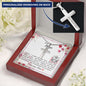 Dear Mom - Personalized Cross Necklace with Message Card & QR code for E-Card