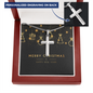 Personalized Cross Necklace with Christmas Card - Black