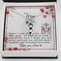 Dear Mom - Peas In A Pod Necklace with Message Card & QR code for E-Card