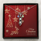 Pea Pod Necklace with Christmas Card - Red