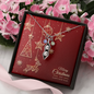 Pea Pod Necklace with Christmas Card - Red