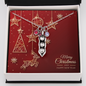 Pea Pod Necklace with Christmas Card - Red