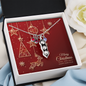 Pea Pod Necklace with Christmas Card - Red