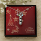 Pea Pod Necklace with Christmas Card - Red