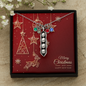 Pea Pod Necklace with Christmas Card - Red
