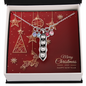 Pea Pod Necklace with Christmas Card - Red