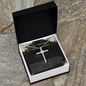 Daughter To Mother In Law - CZ Cross Necklace with Message Card