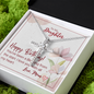 To My Daughter - CZ Cross Necklace with Birthday Message Card