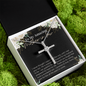 Daughter To Mother In Law - CZ Cross Necklace with Message Card