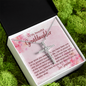 To My Granddaughter - CZ Cross Necklace with Message Card