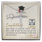 To My Daughter - CZ Cross Necklace with Graduation Message Card & QR code for E-card