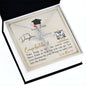 To My Daughter - CZ Cross Necklace with Graduation Message Card & QR code for E-card