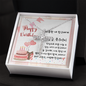 To My Friend - CZ Cross Necklace with Happy Birthday Message Card in KOREAN