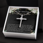 Daughter To Mother In Law - CZ Cross Necklace with Message Card