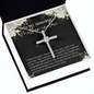 Daughter To Mother In Law - CZ Cross Necklace with Message Card
