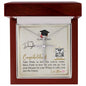 To My Daughter - CZ Cross Necklace with Graduation Message Card & QR code for E-card