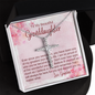To My Granddaughter - CZ Cross Necklace with Message Card