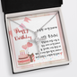 To My Friend - CZ Cross Necklace with Happy Birthday Message Card in KOREAN