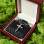 Daughter To Mother In Law - CZ Cross Necklace with Message Card