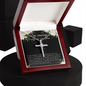 Daughter To Mother In Law - CZ Cross Necklace with Message Card
