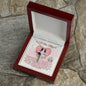 To A New Mum - CZ Cross Necklace with Message Card & QR code for E-Card