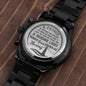 Father Is A Guiding Light - Quote Engraved Design Black Chronograph Watch - Loving Family