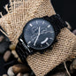 Psalms 121:2 Bible Verse Engraved Design Black Chronograph Watch