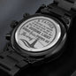 Father Is A Guiding Light - Quote Engraved Design Black Chronograph Watch - Loving Family