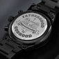To My Dad - Fatherhood Quote Engraved Design Black Chronograph Watch - Loving Family