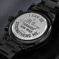 Phil 4:13 Bible Verse Engraved Design Black Chronograph Watch
