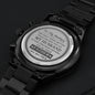 To My Hubby - A Quote for Father - Engraved Design Black Chronograph Watch - Loving Family