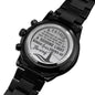 Father Is A Guiding Light - Quote Engraved Design Black Chronograph Watch - Loving Family