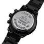 Phil 4:13 Bible Verse Engraved Design Black Chronograph Watch
