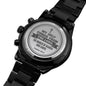 Psalms 121:2 Bible Verse Engraved Design Black Chronograph Watch