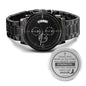 Isaiah 40:31 Bible Verse Engraved Design Black Chronograph Watch