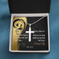 Military Style Ball Chain Cross Necklace with A Bible Verse Card - John 3:16