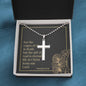 Cross Military Style Chain Necklace with Bible Verse Card- Romans 6:23