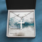 Cross Military Style Ball Chain Necklace with Bible Verse Card - Matthew 17:20