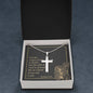 Cross Military Style Chain Necklace with Bible Verse Card- Romans 6:23