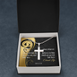 Military Style Ball Chain Cross Necklace with A Bible Verse Card - John 3:16
