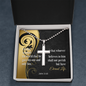 Military Style Ball Chain Cross Necklace with A Bible Verse Card - John 3:16