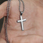 Cross Military Style Ball Chain Necklace with Bible Verse Card - Matthew 17:20