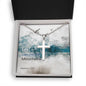 Cross Military Style Ball Chain Necklace with Bible Verse Card - Matthew 17:20