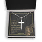 Cross Military Style Chain Necklace with Bible Verse Card- Romans 6:23