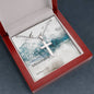 Cross Military Style Ball Chain Necklace with Bible Verse Card - Matthew 17:20